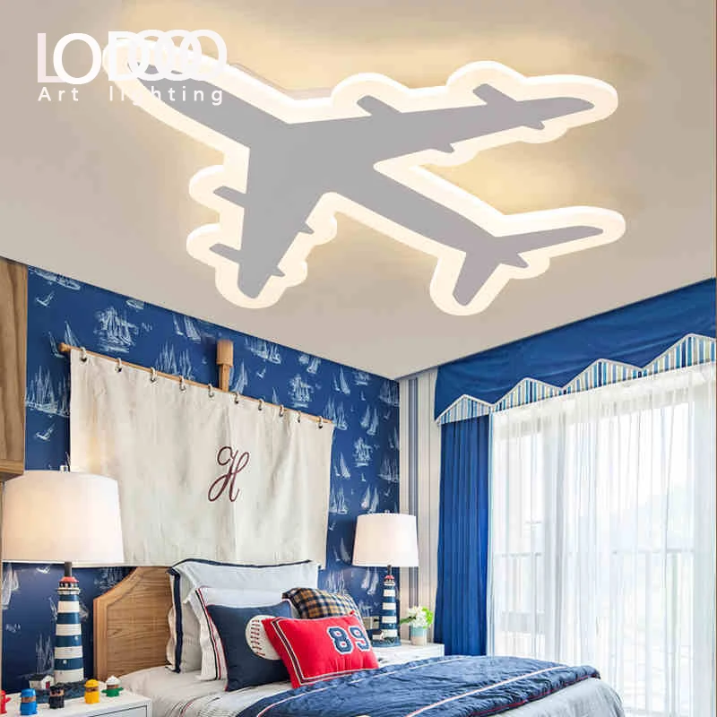 

LODOOO Children Dreaming Plane Modern Led Ceiling Lights For Children Room AC85-265V Room Decoration Ceiling Lamp Fixture