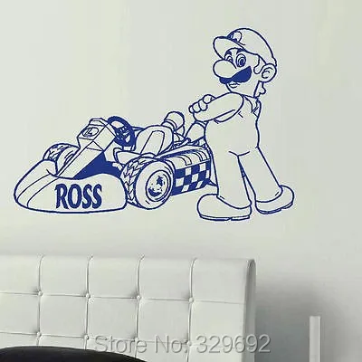 Aliexpress Com Acheter Fond D 39 écran Personnalisé Super Mario Kart Super Mario Wall Sticker 1