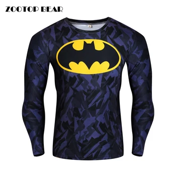 

Batman/Superhero T shirts Compression Men Tops Elastic Quality Long Sleeve Mens Tees 3d 2019 Cosplay Camiseta ZOOTOP BEAR