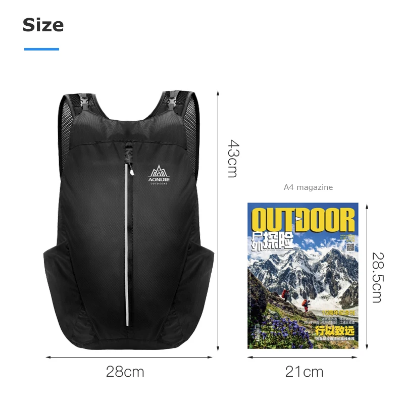 AONIJIE 25L Lightweight Nylon Foldable Backpack Waterproof Backpack Folding Bag Ultralight Outdoor Pack For Women Men