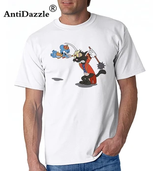 Newest 2017 men's fashion Itchy and Scratchy Cartoon Classic T Shirt Mens Fashion Novelty Short Sleeve Tee Tops Clothes