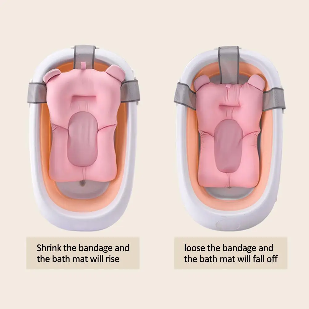 Складная Ванна для новорожденного ребенка, детский поплавок, коврик для ванной, сиденье, противоскользящая купальная сетка, кровать/стул, мультяшная детская душевая Ванна