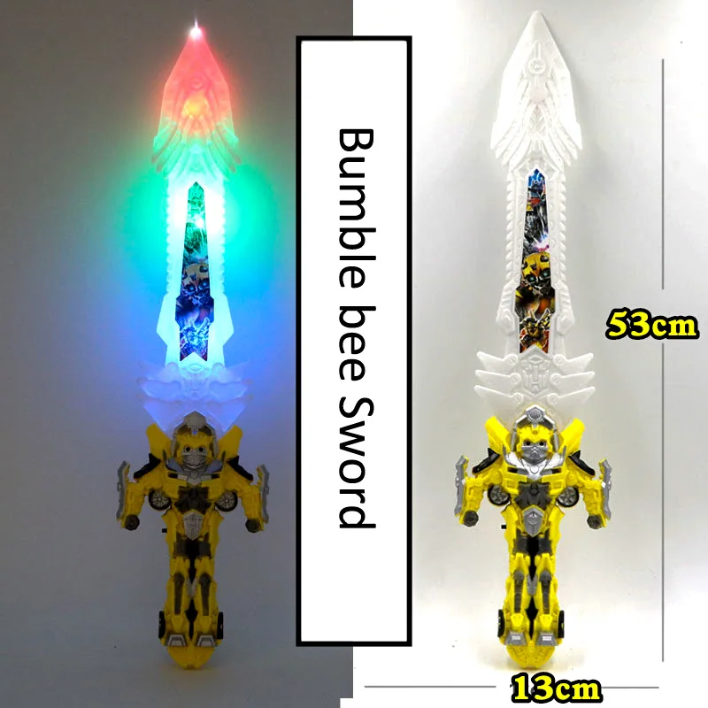 Трансформация лазерный меч светильник Модель игрушка светодиодный рыцарский нож Музыка Дети Рождественские подарки игрушки для детей