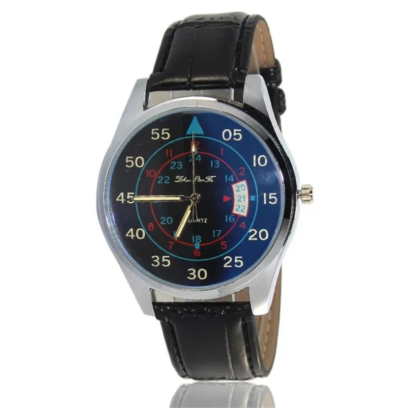 New Listing Men Watch Fashion Male Digital Pattern Leather Band Analog Quartz Vogue Wristwatches Clock Relogio Masculino M09 (5)