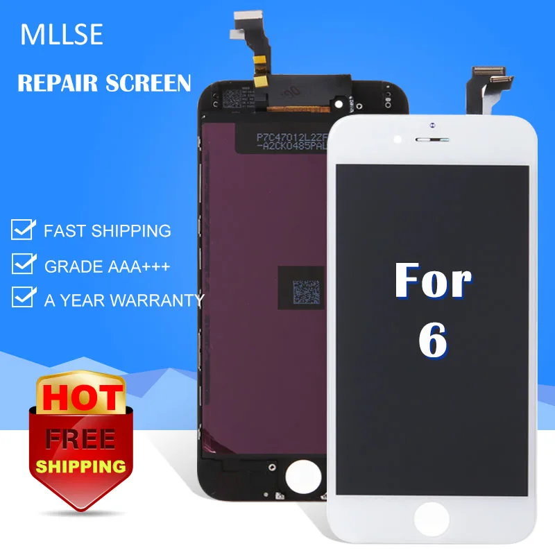 

5PCS/LOT For iPhone 6 6G Display LCD Touch Screen Digitizer Assembly Replacement White Black MIX 4.7" inch AAA Quality Free DHL