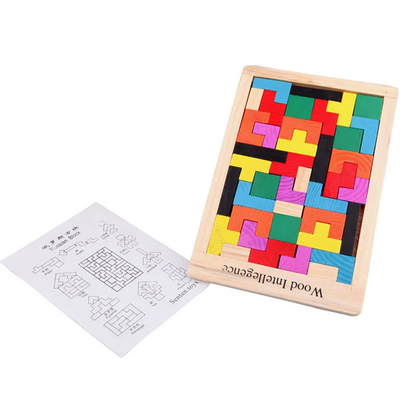 

Wooden Blocks For Children Tetris Blocks Angram Wooden Block Educational Toys Intelligence Development Toy