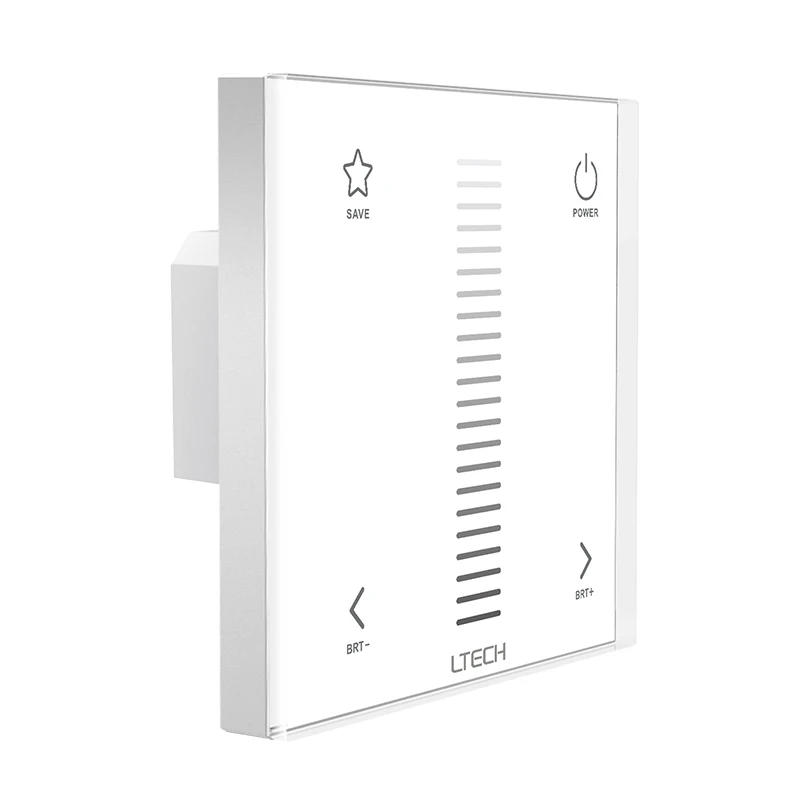 

LTECH led Dimmer 12V Touch Panel Wall Mount Dimming 2.4GHz Wireless Remote DC12V-24V led Single Color strip Dimmer Switch