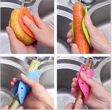 Multi-functional Fruit Vegetable Brush Kitchen Instruments Simple Cleansing Brush For Potato Kitchen House Devices cooking device