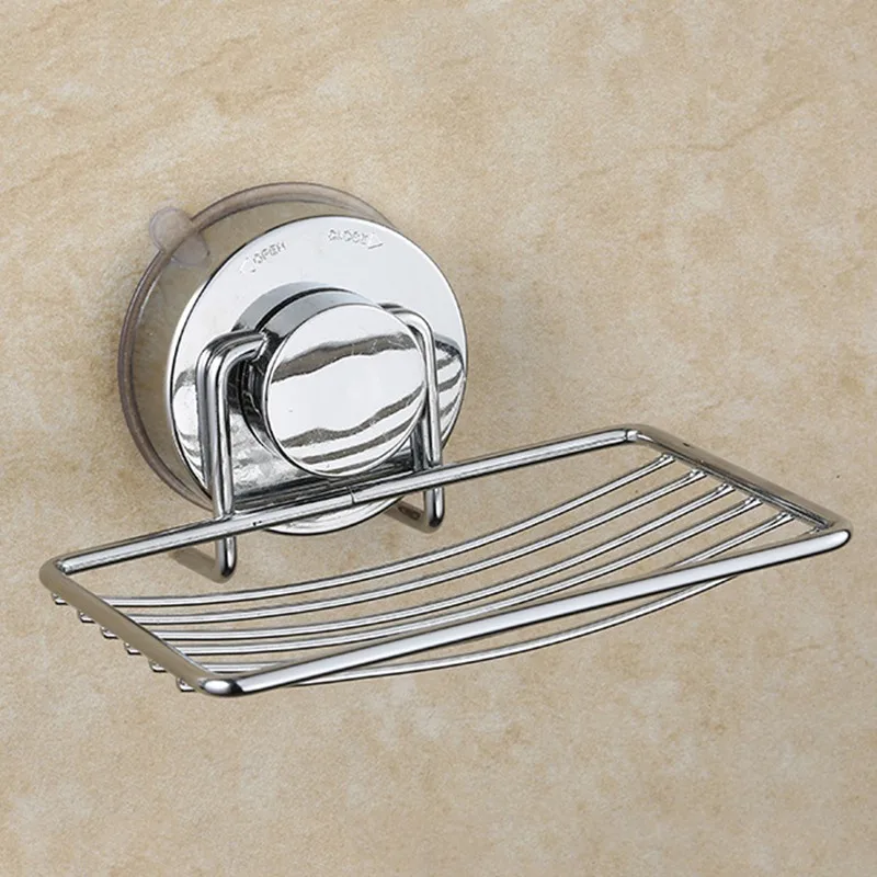 Stainless Steel Strong Suction cup Bathroom Soap Holder Shower Soap Dish Holder Shower Tray