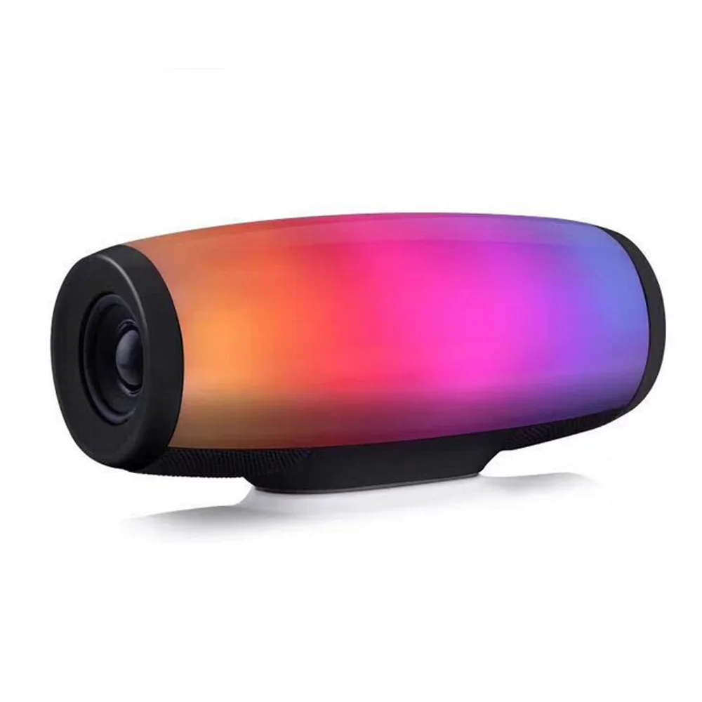 

Wireless bluetooth speaker portable Column sound box Colorful LED Lights stereo subwoofer speaker Support usb tf fm for xiaomi