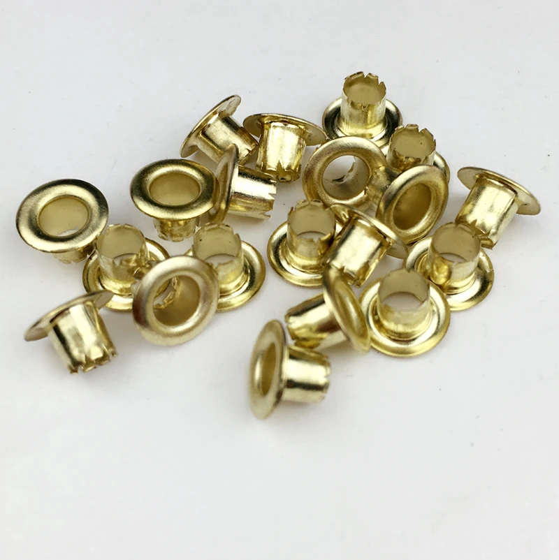 Eyelet grommet ring kit 500 SET Inner Diameter 4 mm Colored Eyelets Pores Metal Holes Bags Decorative Gold Rivet