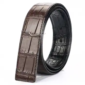 [BATOORAP] 2019 Real High Quality Men Belt Two-sided Crocodile leather Belts Luxury Brand Designer Belts Black