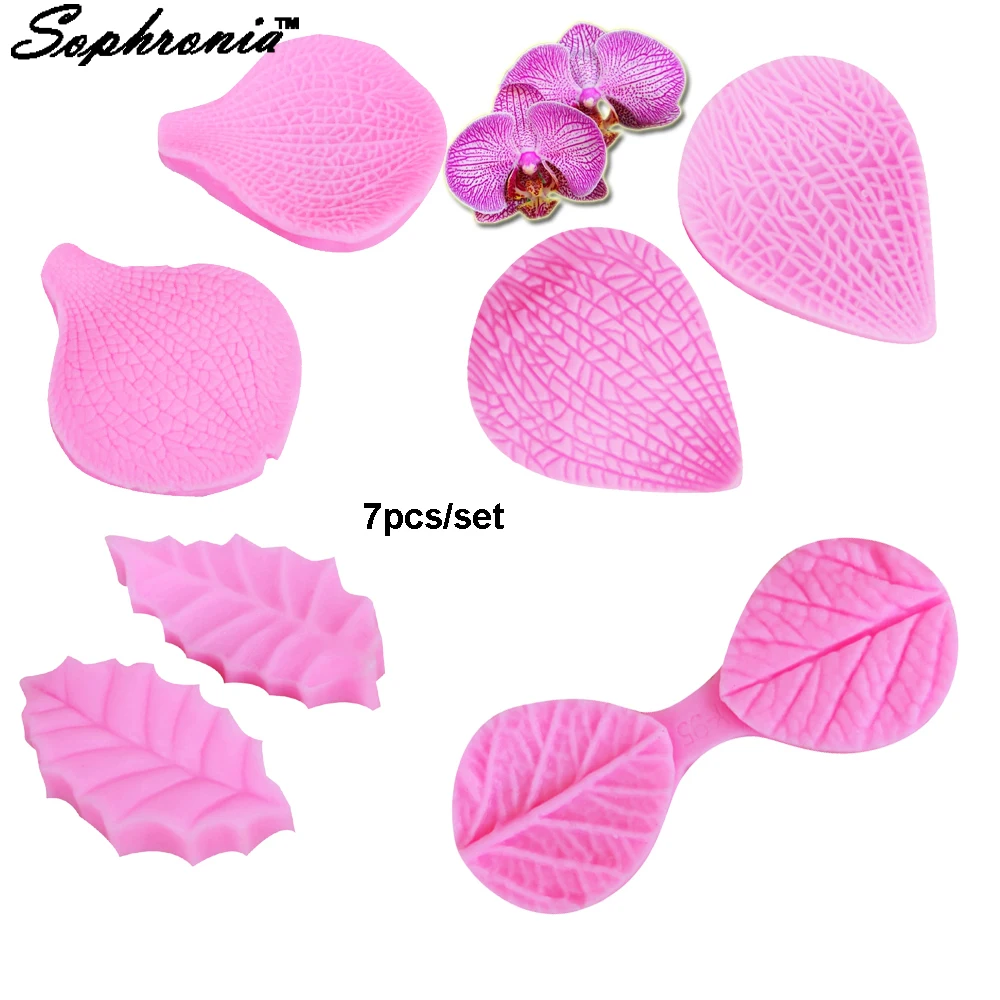 70pcs/set Mc003 Leaf Flower Petal Silicone Mold Polymer Clay Molds