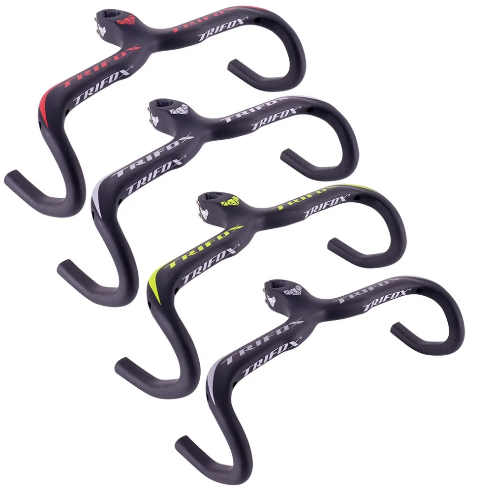 

Carbon Road Bike Handlebars and Stem Integrated 28.6 mm 420mm Carbon Handlebars for Road Bikes Stem