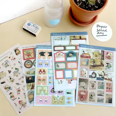 South Korea Stationery Indigo Fairy Tale Theme Alice Hand Book Diary Label Notes Page 5 Kl Diary Page Labels Laserlabel Patch Aliexpress