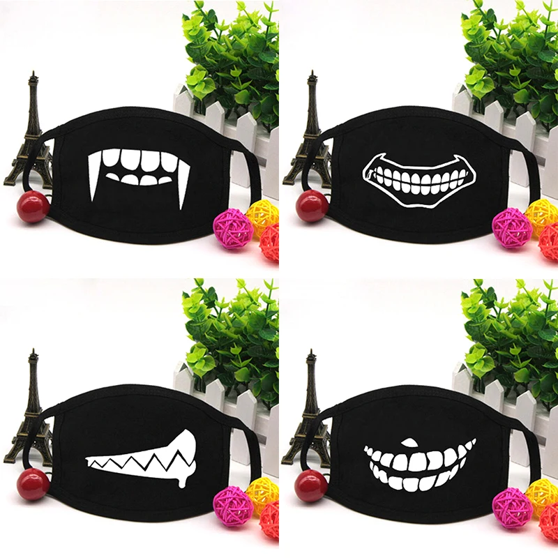 

1PC Anti Dust Mask Kawaii Emoji Cotton Mouth Mask Cute Unisex Cartoon Mouth Muffle Flu Face Mask Ventilate Cartoon Teeth Masks