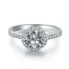 Test Positive Solid 18K White Gold AU750 Riing 1CT Moissanite Engagement Ring For Woman Girl Love Best Finger Jewelry With Box 3