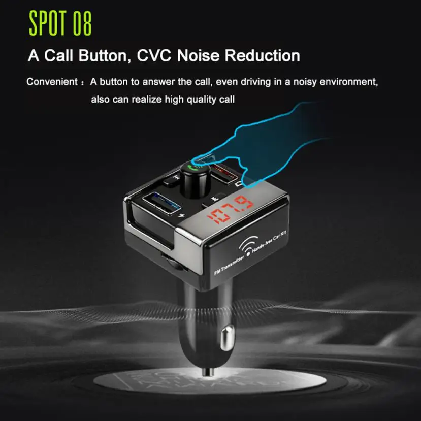 100 NEW Wireless Wireless Bluetooth Car Kit MP3 Player FM Transmitter SD TF USB Fast Charge