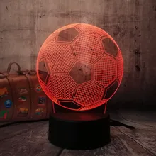3D Football Soccer LED Home Decoration Kid Sleep Lamp Touch Sensor Night Light Madrid Fans Gift 7 Color Chang Desk Sleep Lamp