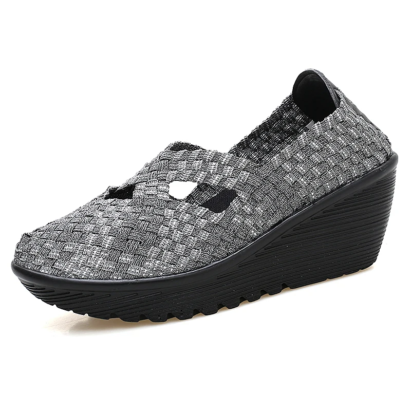 Goede TKN 2019 Zomer vrouwen geweven platform schoenen slip op casual handgemaakte schoenen chaussure femme wedge sandalen gladiator vrouw 833