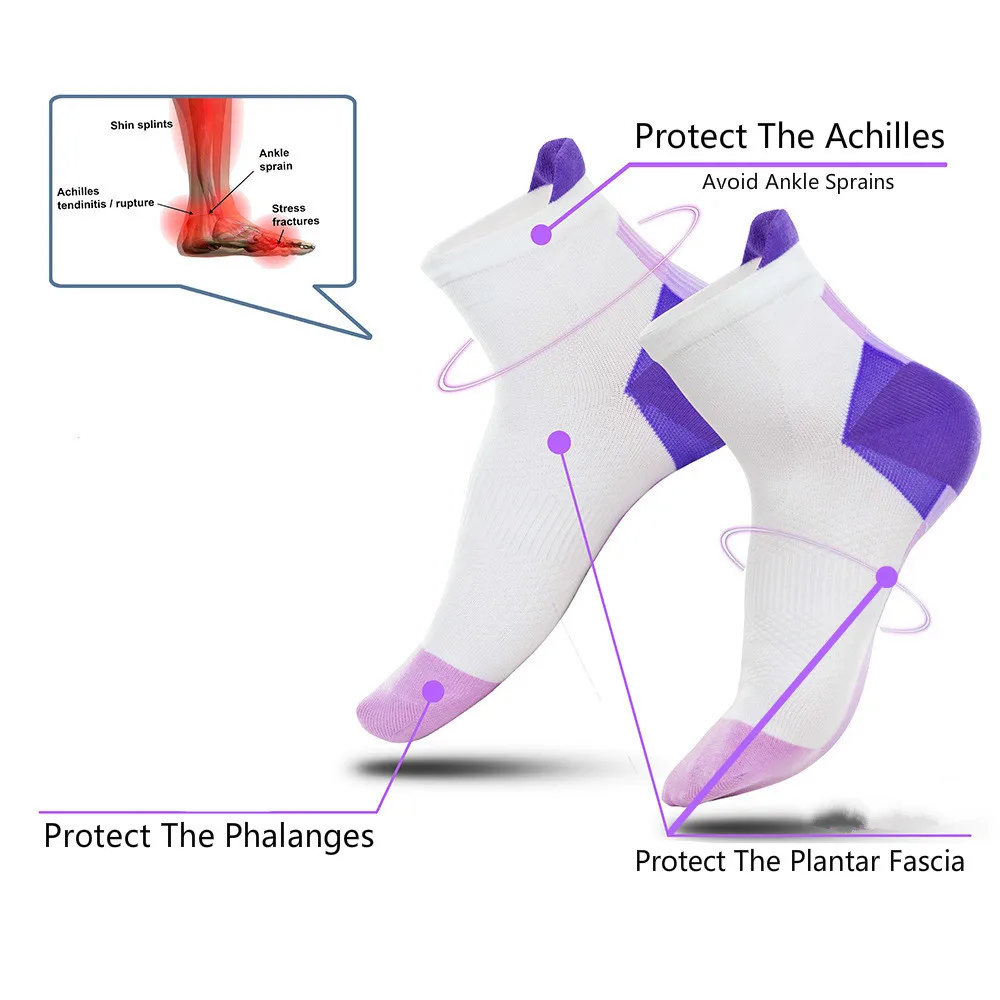 Short Compression Socks Women Men Running Outdoor Sports Hiking Cycling Foot Plantar Fascia Pressure Profession Socks Nylon