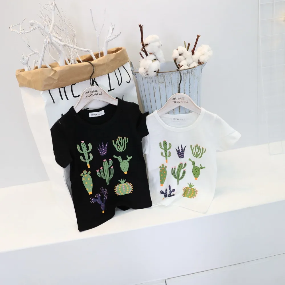 New Summer 2017 Baby T Shirts for girls Cotton Short Sleeve Cactus cartoon Print child Tees Kids cute Tops boys T-shirt (5)