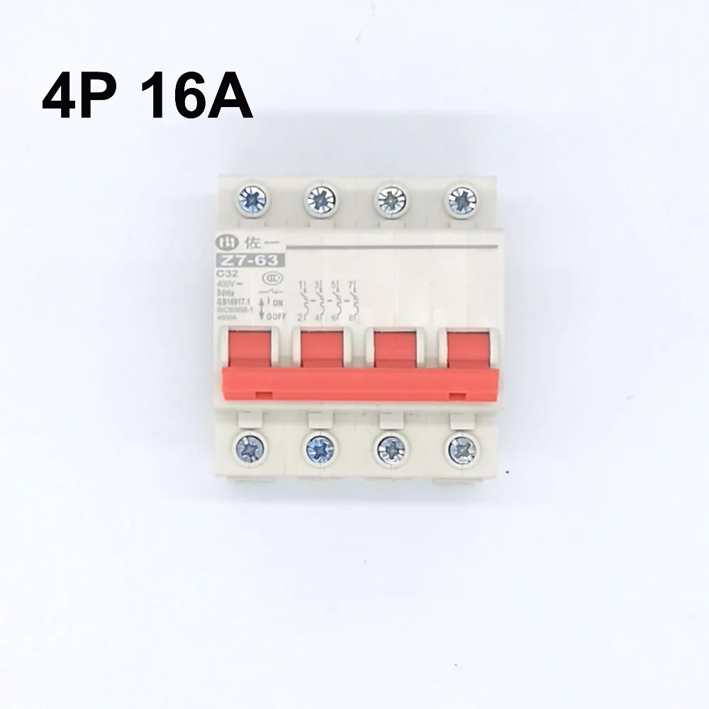 4P 16A 240V//415V Circuit breaker MCB C TYPE 4 Poles