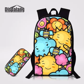 

Dispalang Original Design Children School Backpack Cute Cartoon Flower Book Bag+Kids Pen Pencil Bag 2PCS/SET Suit School Office