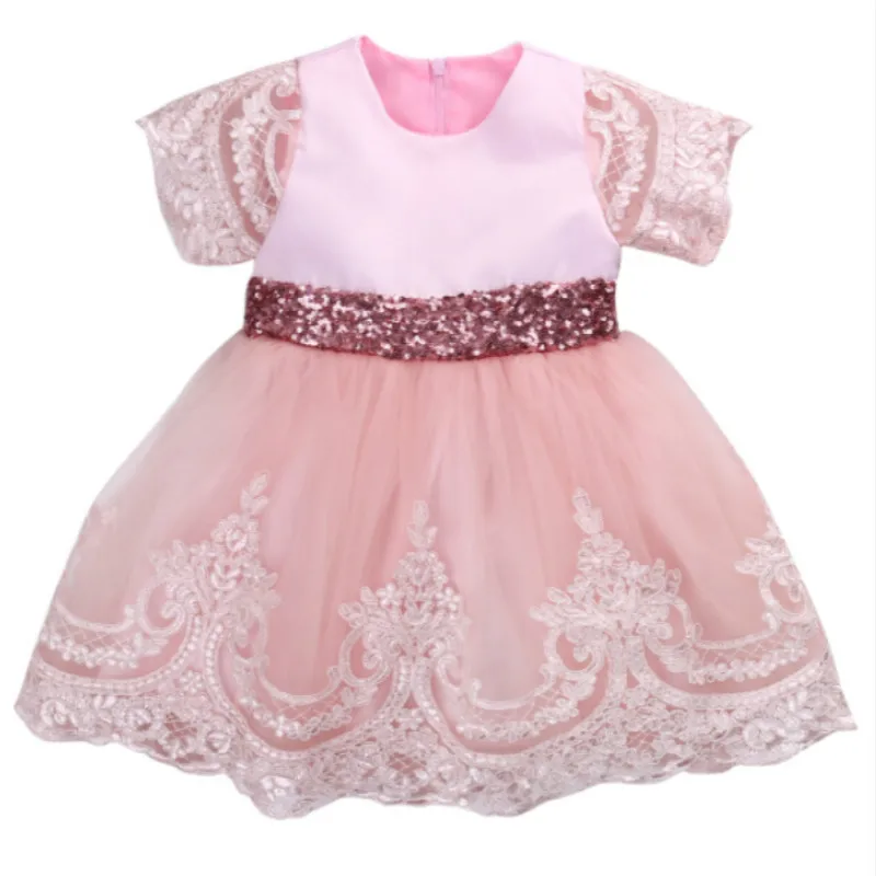 FOCUSNORM/платье принцессы с цветочным узором и бантом для маленьких девочек; кружевное платье с короткими рукавами для свадебной вечеринки; Пышное торжественное платье-пачка