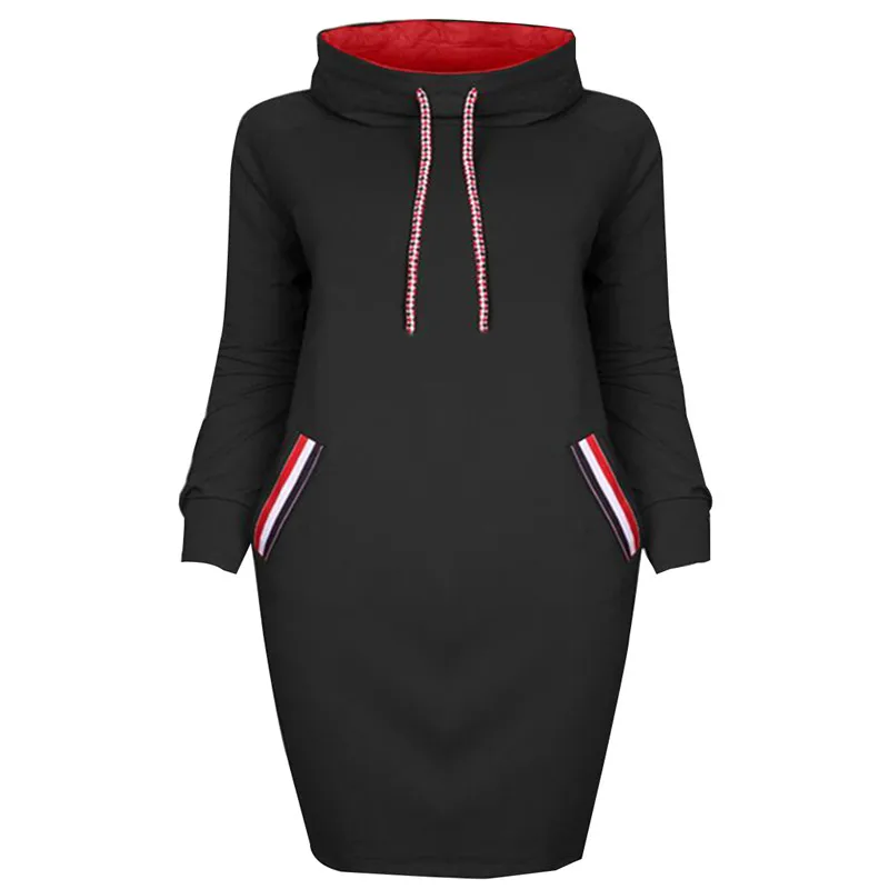 

2019 European and American Style Stand Collar Winter Thickening Base Dress Long Section Long Sleeve High Collar Sweater Dress