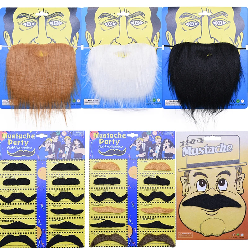 

Funny Halloween Cosplay Pirate Party Fake Beard Costume Party Mustache Decor Fake Mustache for Kids Adult decoration Photo Props