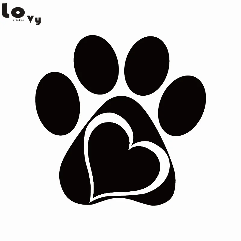 

Creative Paw Heart Vinyl Car Sticker Cartoon Animal Adopt Dog Vinyl Car Decal