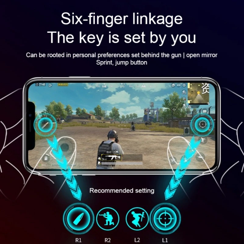 

Newest Gaming Gamepad Touchpad Trigger Bluebooth Mobile Game Pad Phone Touch Back Board For iOS Android