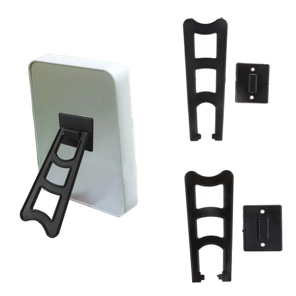 Black 50cs/set Plastic Easels Plate Display Stands Picture Frame Stand Holder Black Tone, 2 Size Choose