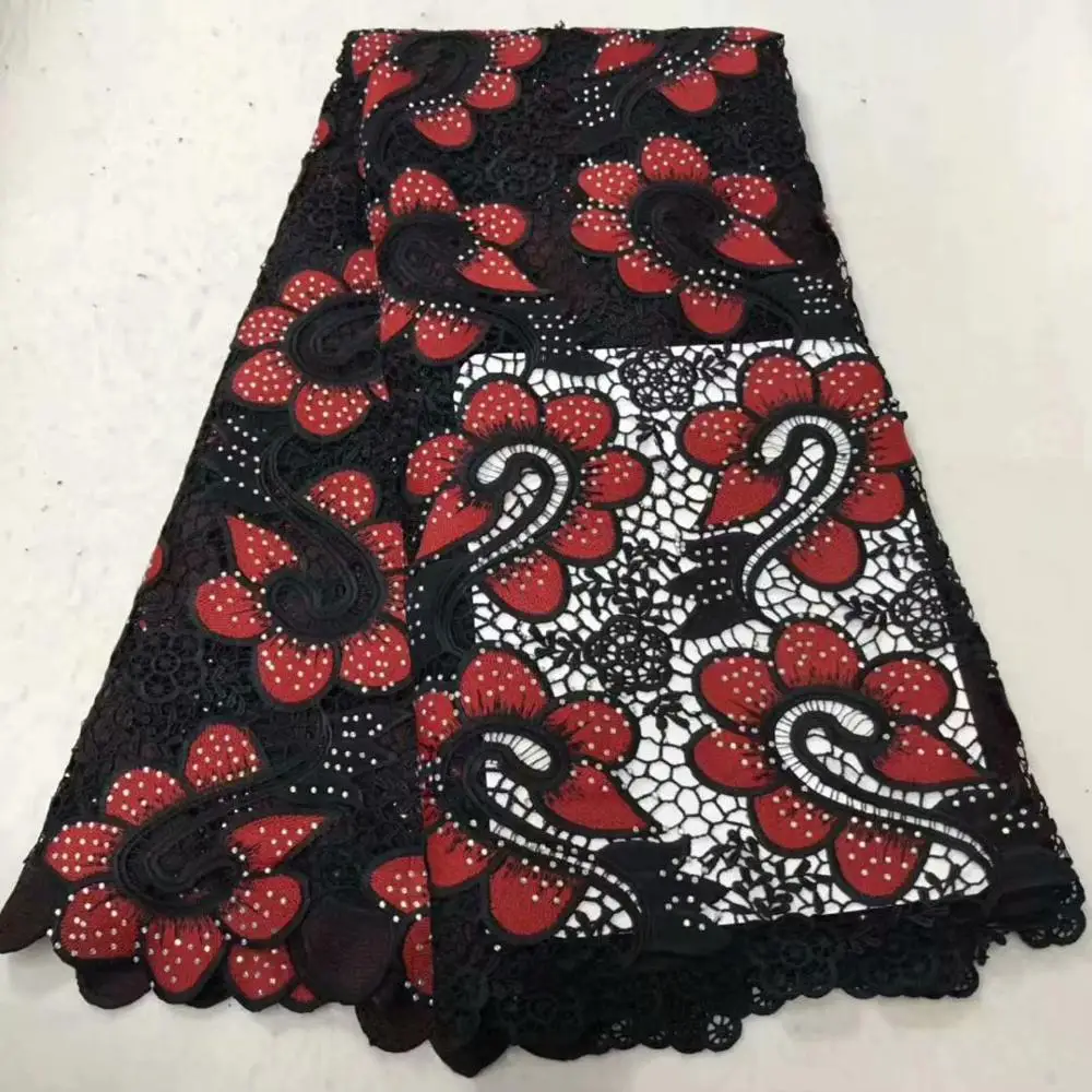 

new African lace thread embroidered net French lace fabric Ladie Nigeria Embroidery transparent mesh guipure lace fabric