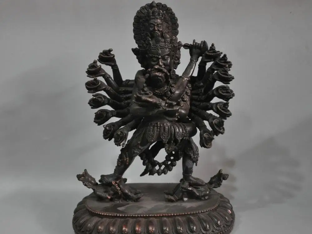 

12" China Tibet Cakrasamvara Buddha Bronze Yab-yum Statue