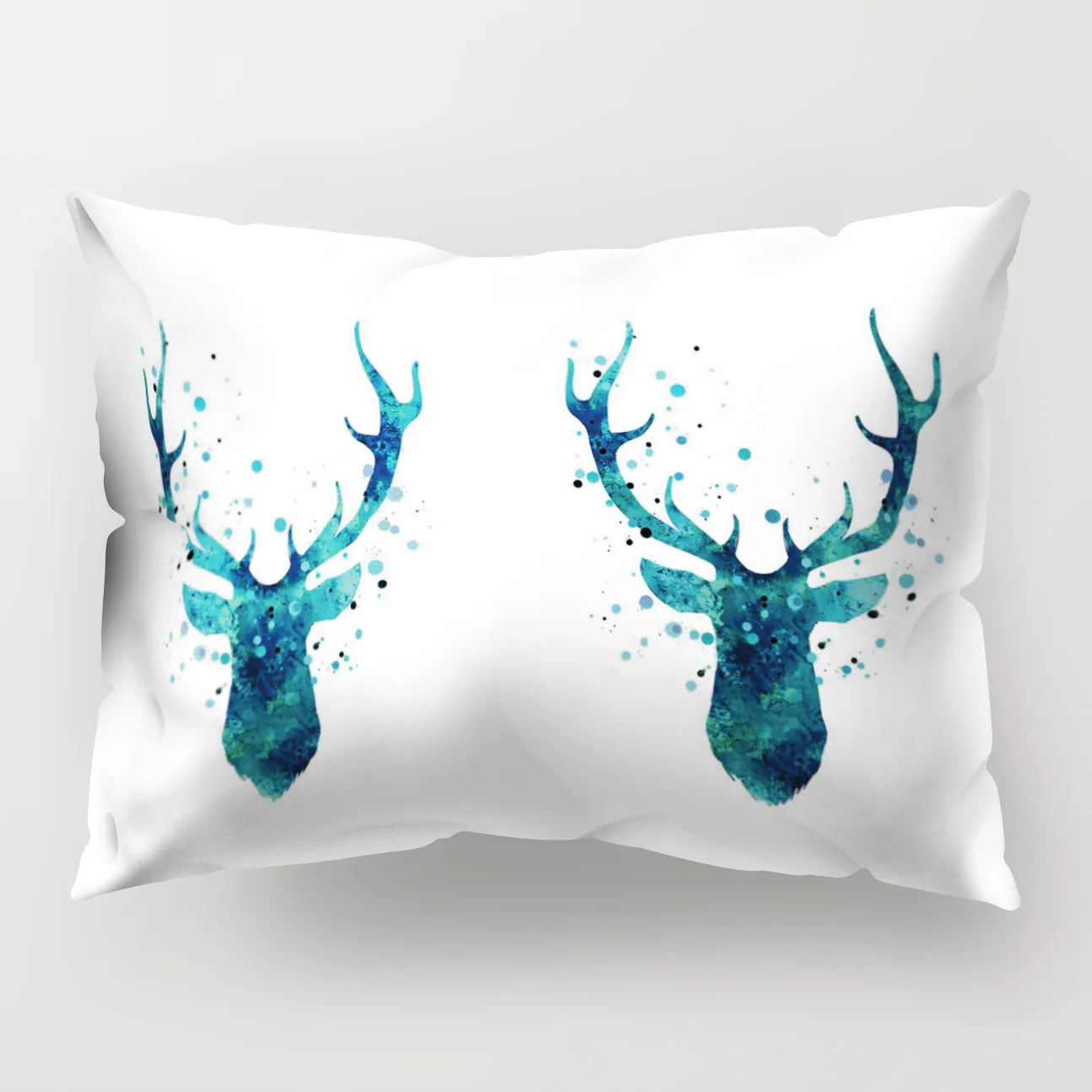 Nordic style Christmas Elk pattern polyester printed pillow cover Home cushion cover rectangular 50x30cm chair lumbar pillowcase - Цвет: 7