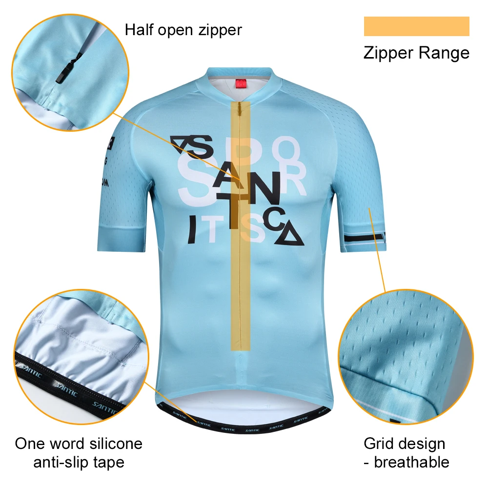 

2019 Top Quality Cycling Short Jersey Sleeve Race Fit Bike Jersey fast speed road bicycle top jersey Shirt Couple SANTIC