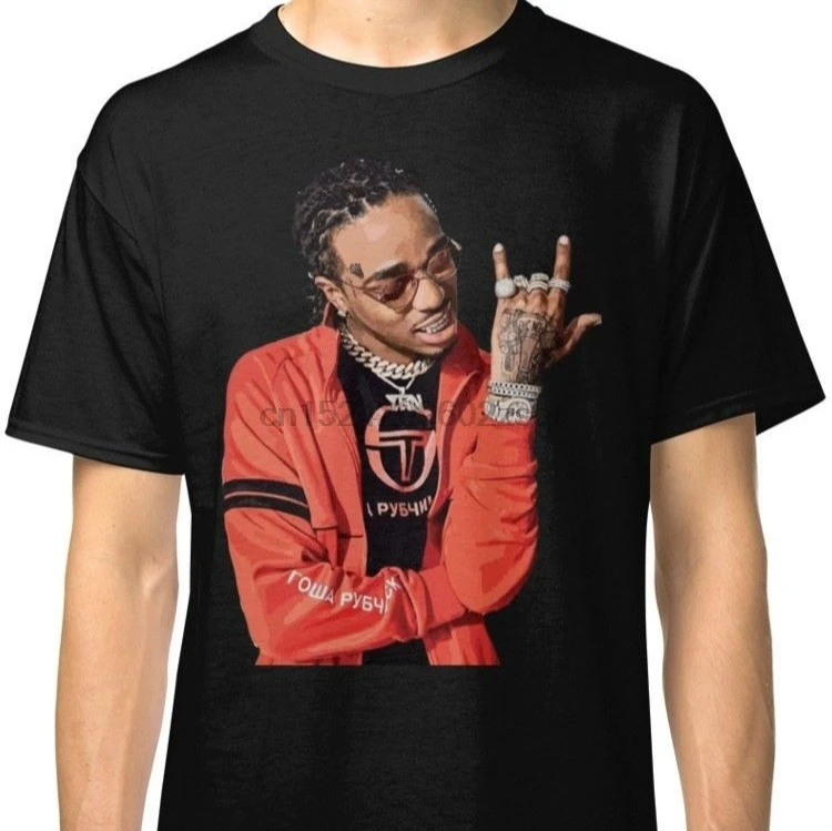 

Quavo Migos Hip Hop Men's Short Sleeve T-Shirt Cotton Print Fashion Casual Loose T Shirt