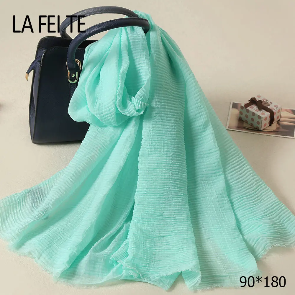 

Head Green Scarf Women Kerchief Stole Hair Foulard Femme Chiffon Shawl Viscose Crinkle Hijab Women Silk Scarf Summer SMT022