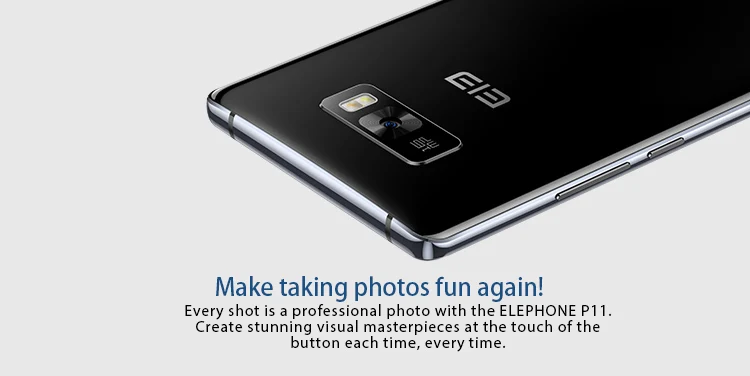 ELEPHONE P11 4GB RAM 128GB ROM Helio X25 MTK6797T 2.5GHz Deca Core 6.0 Inch 2.75D Incell FHD+ Full Screen Android 8.0 4G LTE Smartphone