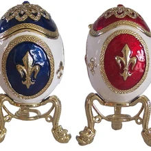Русские ремесла Яйцо Фаберже box bejeweled металлическая шкатулка home decor пасхальное яйцо Рождественские подарки синий красный