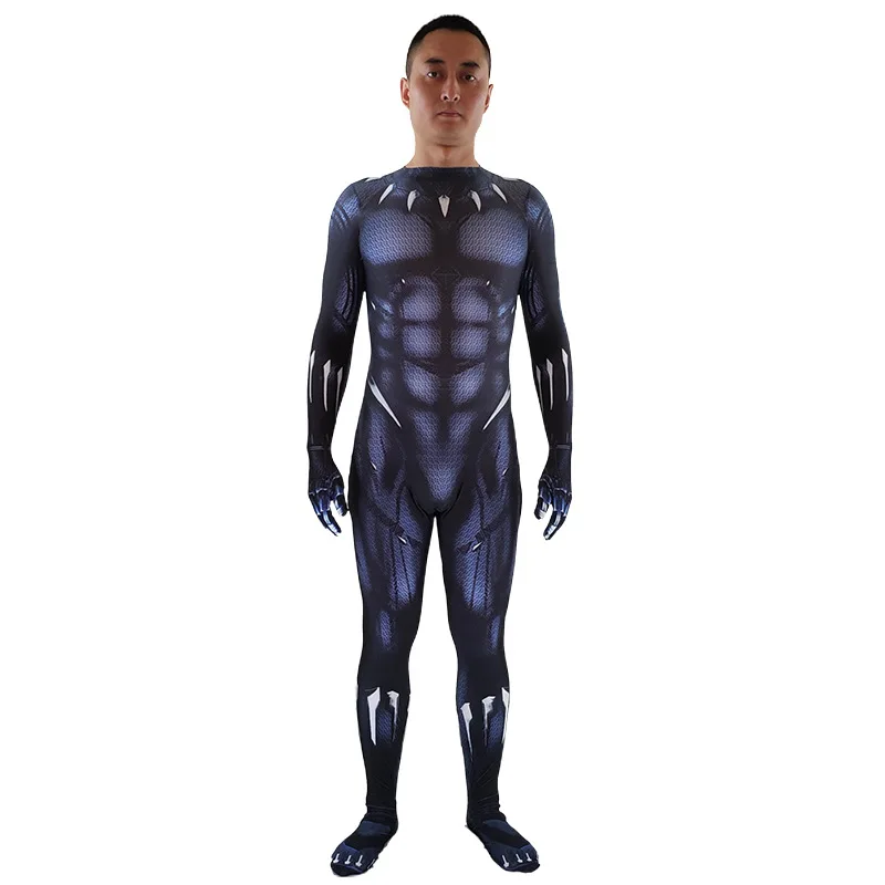 

New Black Panther Adults Kids Wakanda King Cosplay Costume Jumpsuit Fancy Lycra Spandex Zentai Mask Customizated Suit Halloween