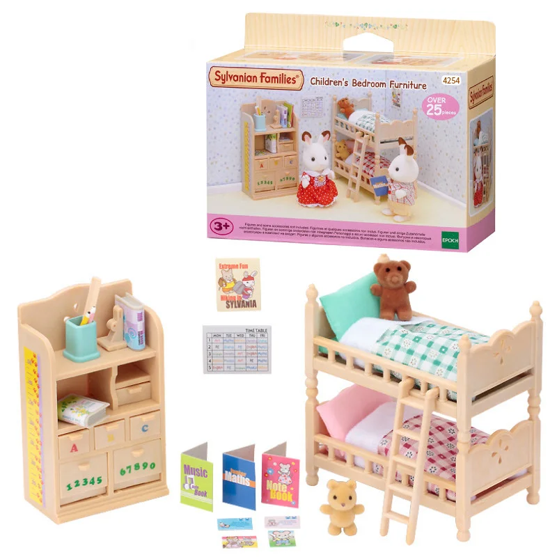 Детский Кукольный домик Sylvanian Families комплект мебели для спальни аксессуары