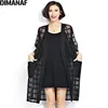 Good Value Chiffon Coat Clothing Long-Cardigan Plus-Size Fashion Women Half-Sleeve Loose Black Summer-Style 5gkyjOJr