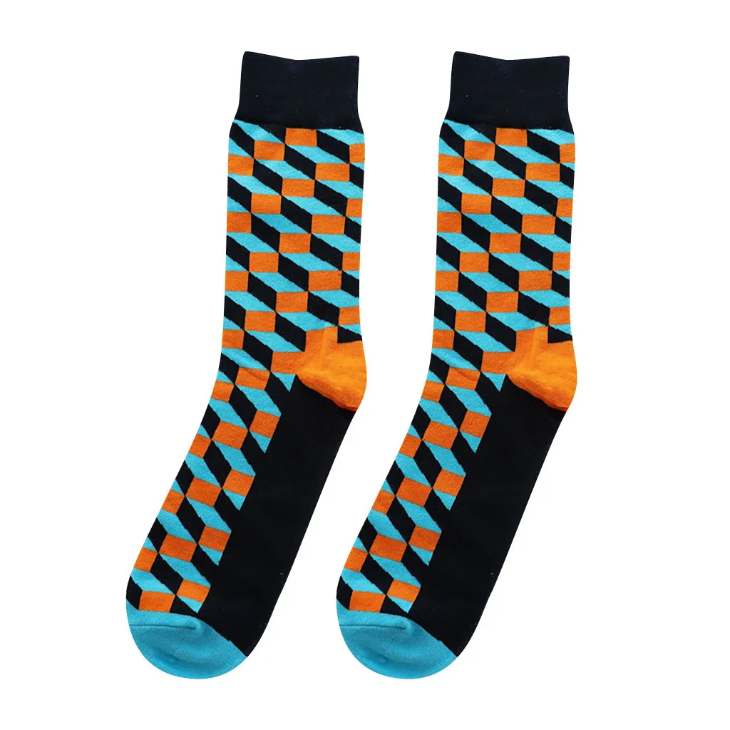 JAYCOSIN носки, 1 пара, модные мужские хлопковые цветные носки, теплые цветные Повседневные носки со стразами, одежда на каждый день, горячая Распродажа 9503 - Цвет: Blue