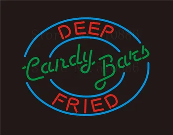 

Custom NEON Sign Board Deep Fried Candy Bats Glass Tube Bar Club Pub Display Store Shop Light Signboard Signage Signs 17*14"
