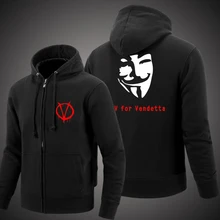 New autumn and winter 2016 men’s and women Hoodies Sweatshirts V for Vendetta Vendetta men casual sportswear cardigan sweatshirt