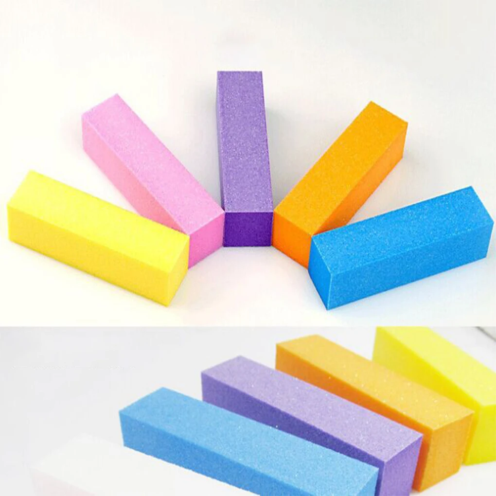 5 Colors Sandpaper Nail Art Sanding Buffer Sand Block Nail Polishing