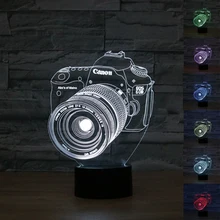 HAIXIANG красочные дистанционного Управление Камера 3D настольная лампа Luminaria светодиодный Ночные огни декоративного освещения лампы Атмосфера большие подарки
